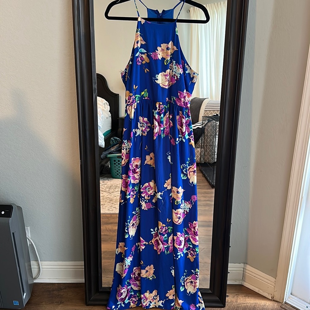 Floral halter maxi dress